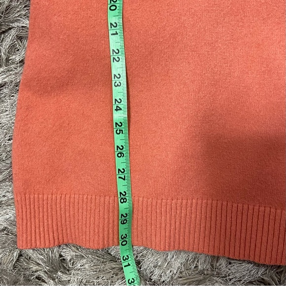 Elena Wang women orange wool blend long sleeve cowl neck sweater. Size S. Used. - Picture 11 of 11